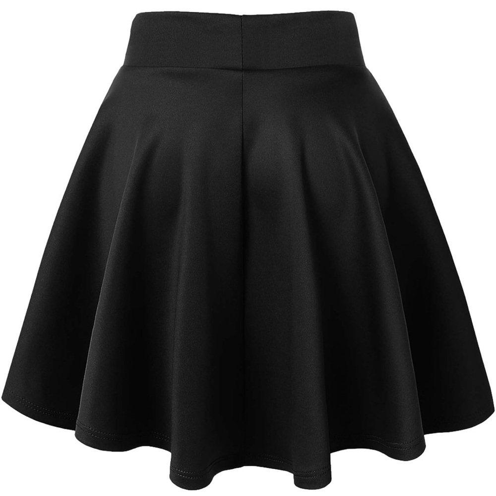 Black Mini Skater Skirt for Women - Picture 2 of 7